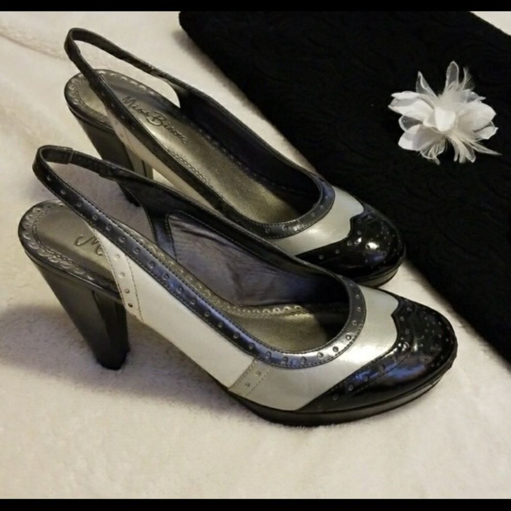 Vintage look slingback heels.